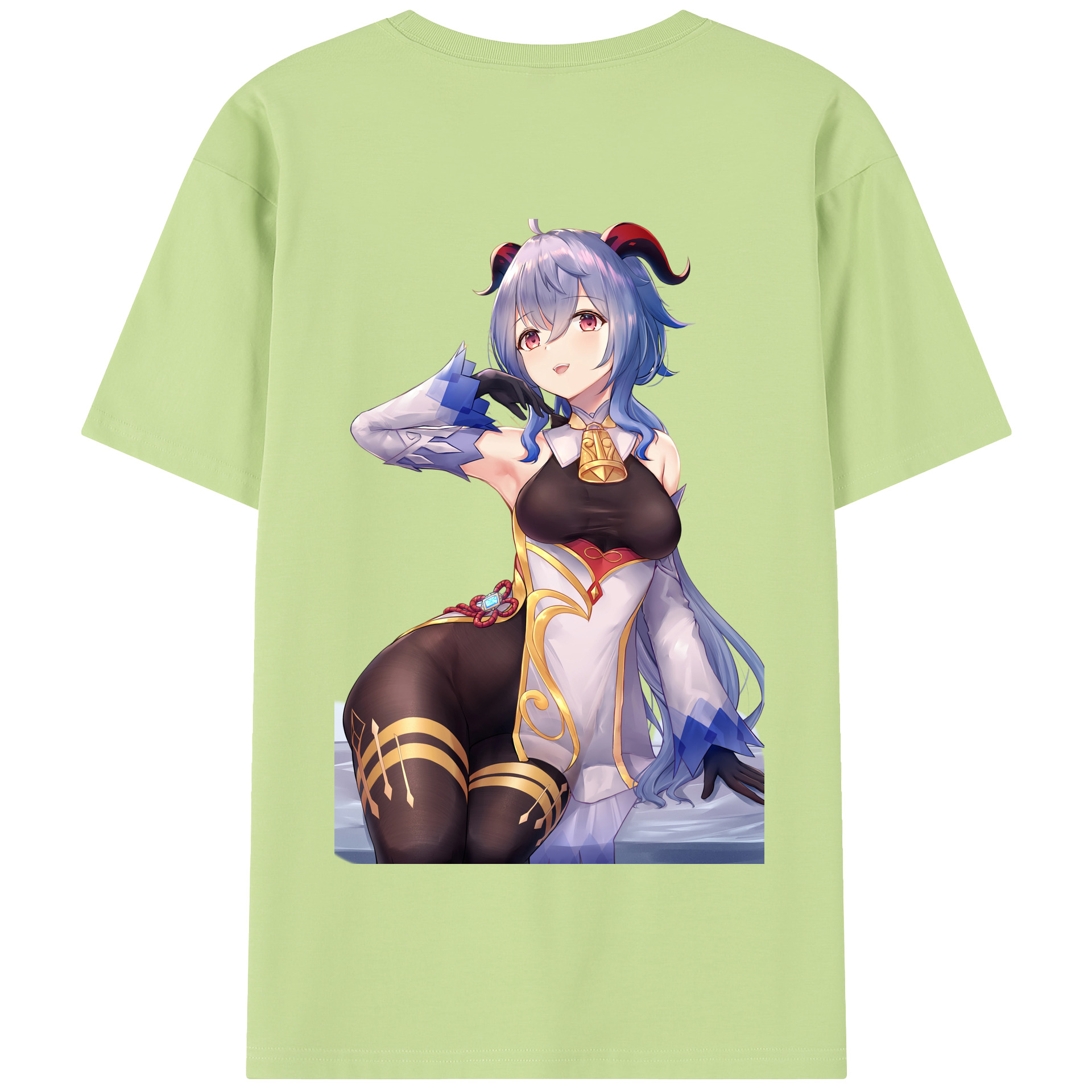 げんし神 甘雨 かんう genshin Ganyu 綿100％半袖Tシャツ（背面プリント）